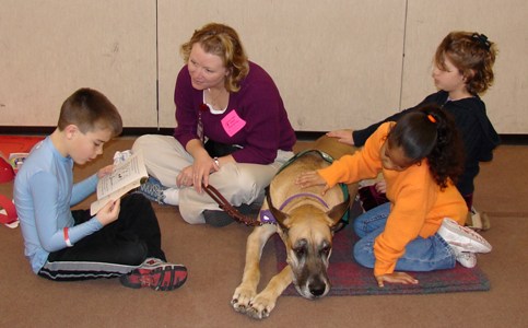 Abba at School Reading with the kids.